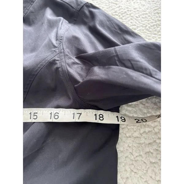 Madewell $138 Seamed Long-Sleeve Mini Shirtdress in Poplin Black Size 8 NV025 - Image 13