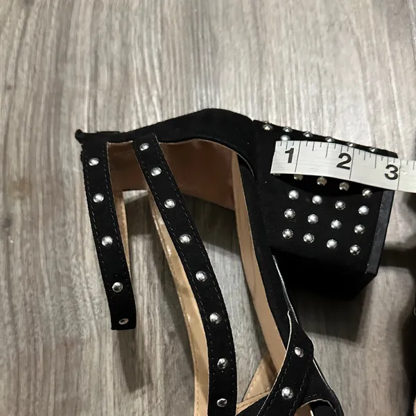Chic Black Studded Women's Heels Size 10 - Image 6