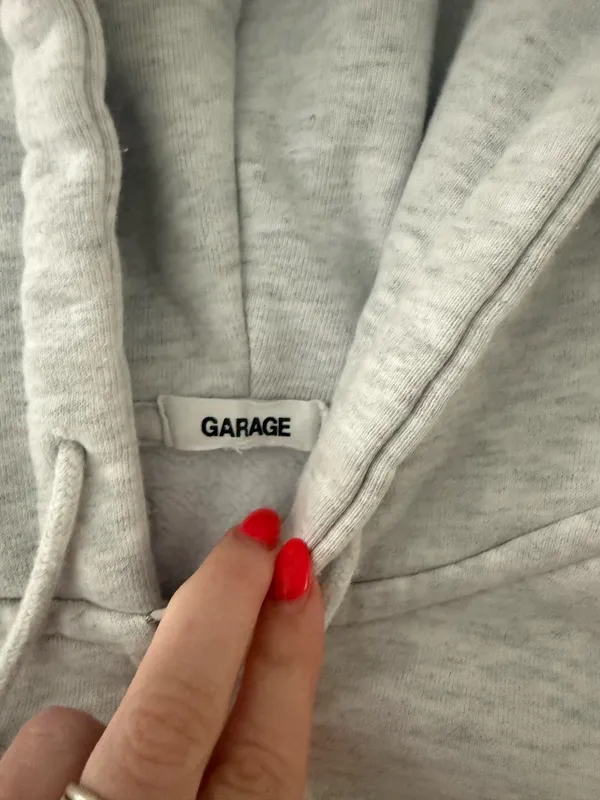 Cropped Garage Hoodie Zip-Up Grey - Image 5