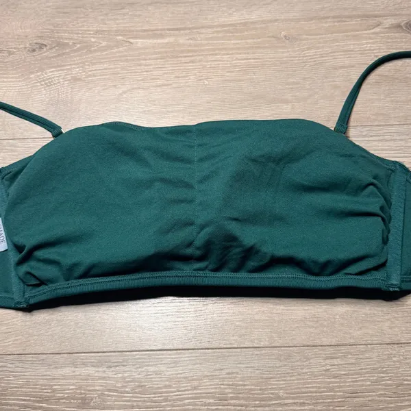 Shade & Shore Emerald Green Ribbed Bandeau‎ Bikini Top XL Xlarge Women Swimwear - Image 4