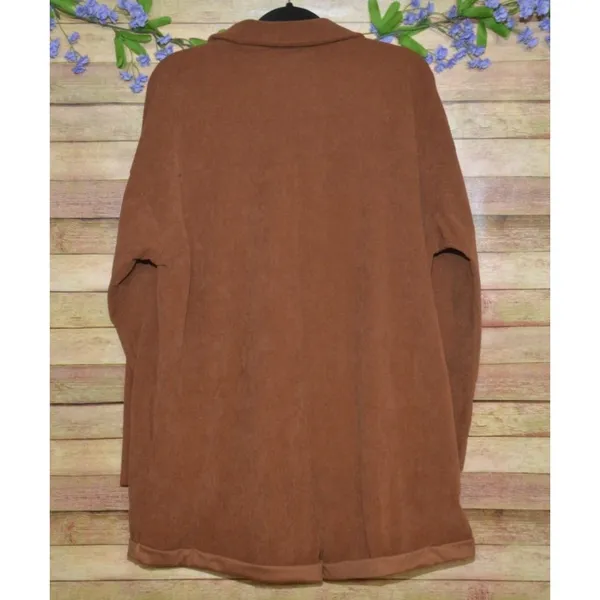 NWT Bucket List Brown Corduroy Shorts Romper Ladies Size L Button Front Casual - Image 4