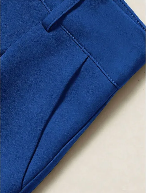 Royal Blue Pleated Wide Leg Trouser Pants XL - Image 3