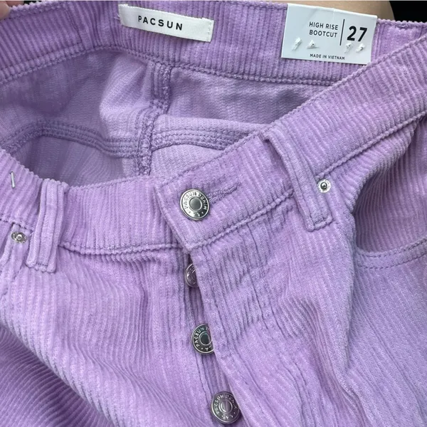 Pacsun Lilac corduroy high waist flare jeans - Image 7