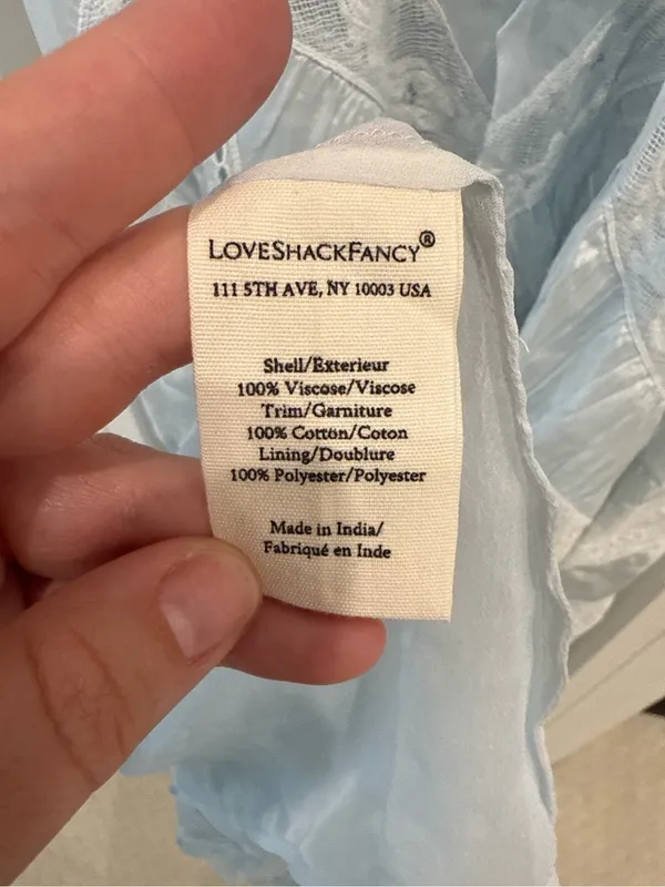 NWT LoveShackFancy Josanne Ice Blue Lace Maxi Slip Dress Size 0 - Image 7