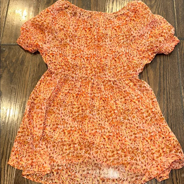 Mudd Peach Floral Blouse vintage size medium sheer babydoll Bella swan Y2K - Image 5