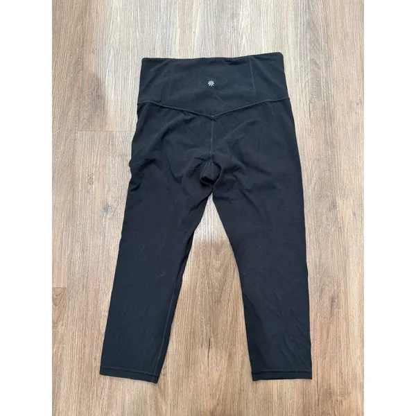 Athleta Elation Capri Leggings Womens Medium‎ Black High Rise Yoga Workout 19in - Image 2