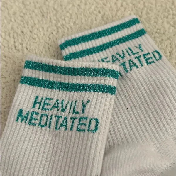 High Heel Jungle by Kathryn Eisman Heavily Meditated Cotton Socks, NWOT, open - Image 6