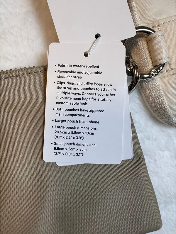 Dual pouch sling bag in beige by Lululemon - Image 4