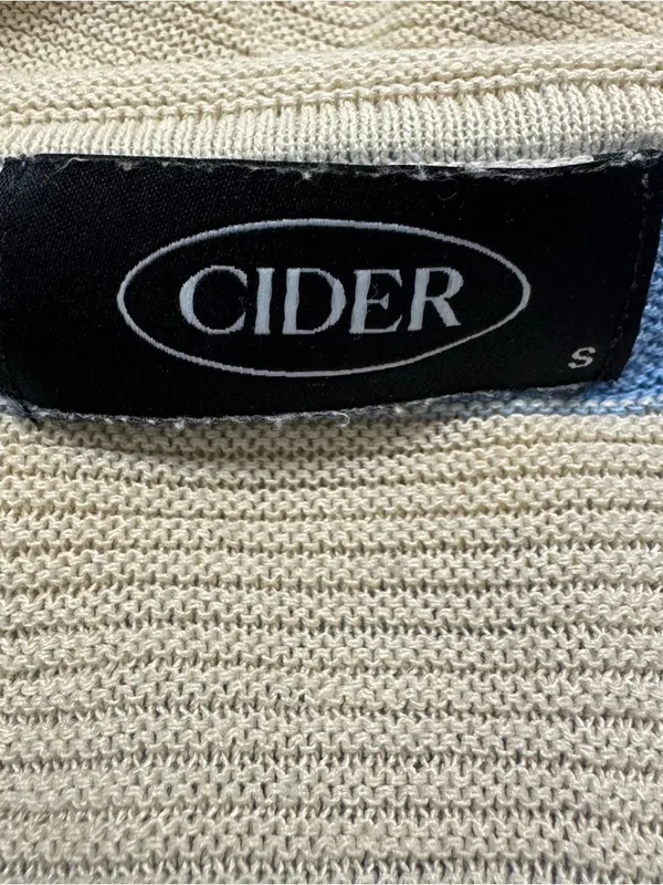 Cider Striped Cropped Knit Polo Shirt Women’s Small - Image 2