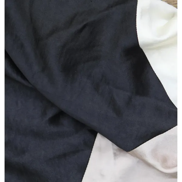 DKNY Satin Colorblocked Slip V Neck Midi Dress Black / Cloud / Eggshell 16 - Image 7