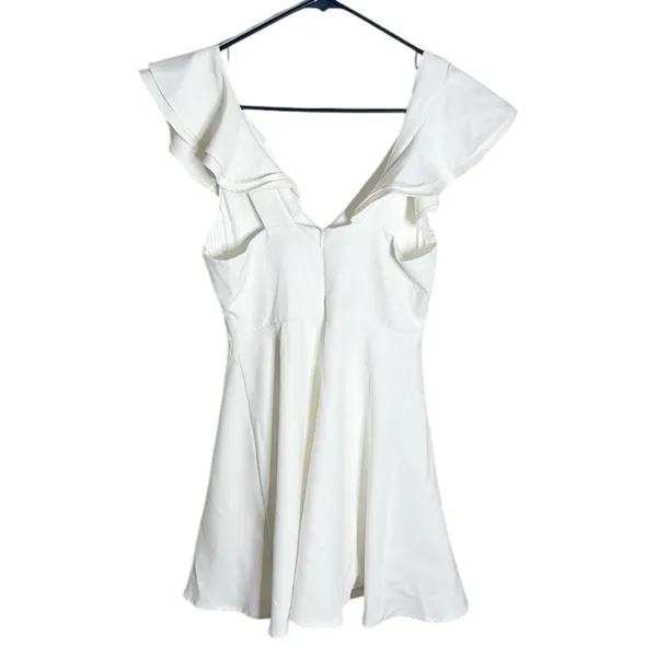 Lulus off white Divine Darling Ruffled Skater Dress Size S - Image 3