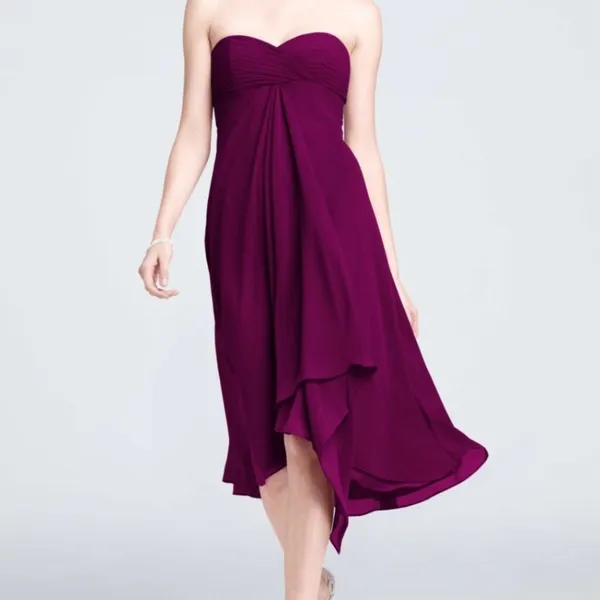 EUC | David’s‎ Bridal women’s strapless midi dress — size 6 - Image 7