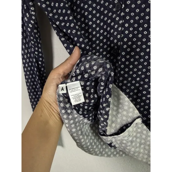 Loft Navy Polka Dots Button Up Cardigan Sweater Women's Size‎ Large Lightweight - Image 6