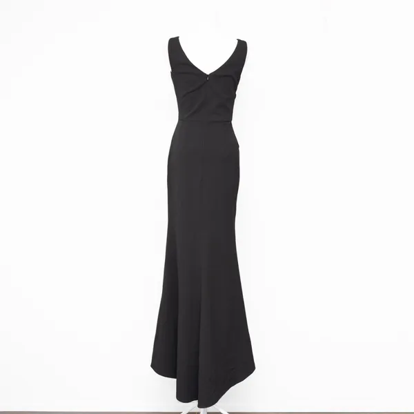 Betsy & Adam. Christine Scuba Crepe Ruffled‎ Bow Gown. - Image 3