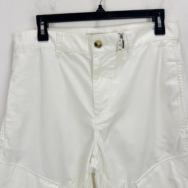 Madewell The Barrel Leg Utility Pant Garment Dyed Twill White Cargo US 4 NWT - Image 8