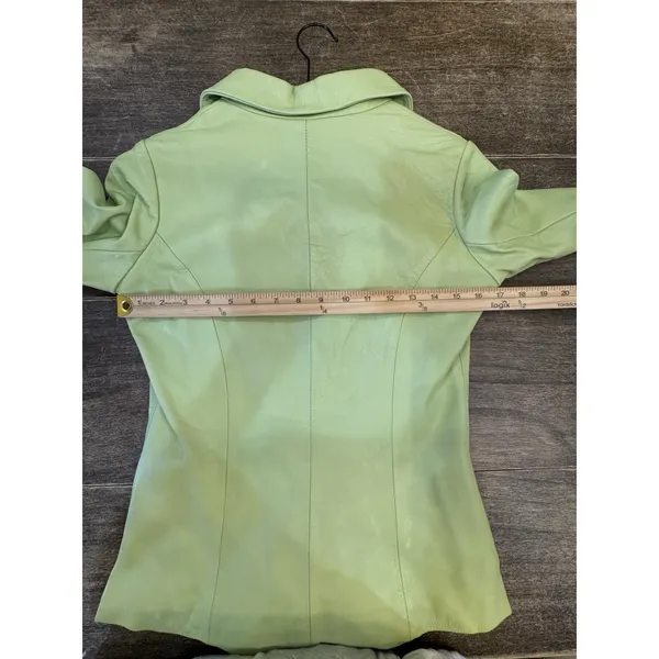 Vintage Neto lime green Italian leather jacket by Size 4 Mod Retro Twee‎ - Image 9