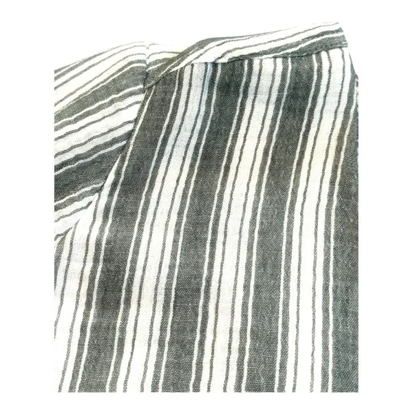 Haven Well Within Midi Dress Womens XS Green Striped V-Neck Cotton Gauze Casual - Image 10