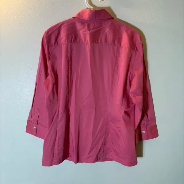 Banana Republic‎ Fitted Button Down Shirt Size Large Pink - Image 7