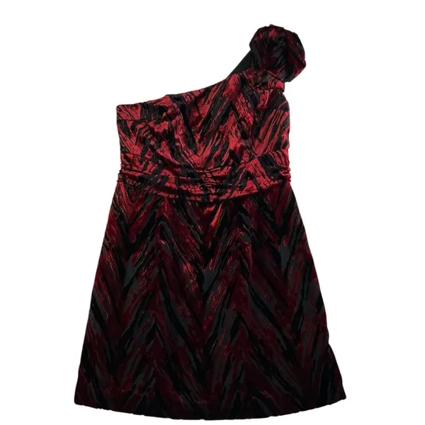 UO‎ L Large Velvet Burnout Dress One Shoulder Y2K Whimsy Goth Silence + Noise - Image 2