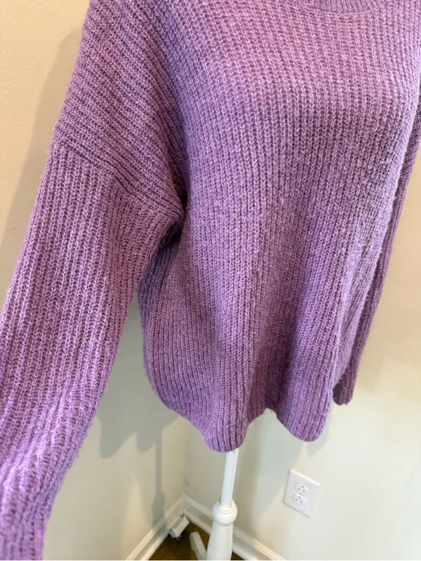 Madewell Heather Amethyst Crewneck Sweater Medium Alpaca Blend - Image 5