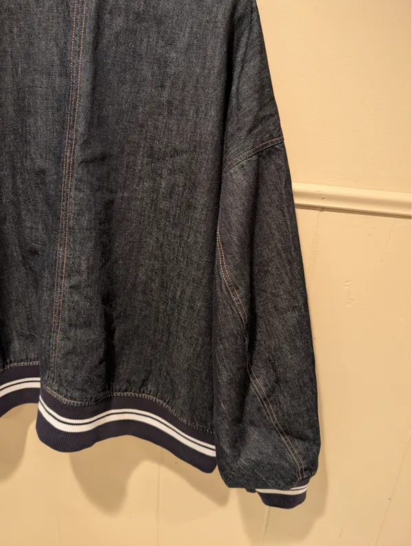 Old Navy Dark Denim Bomber Jacket - Image 11