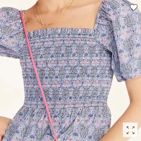 J. Crew Smocked Square-neck Cotton Top In Liberty Club Nouveau Floral Pr… - Image 3