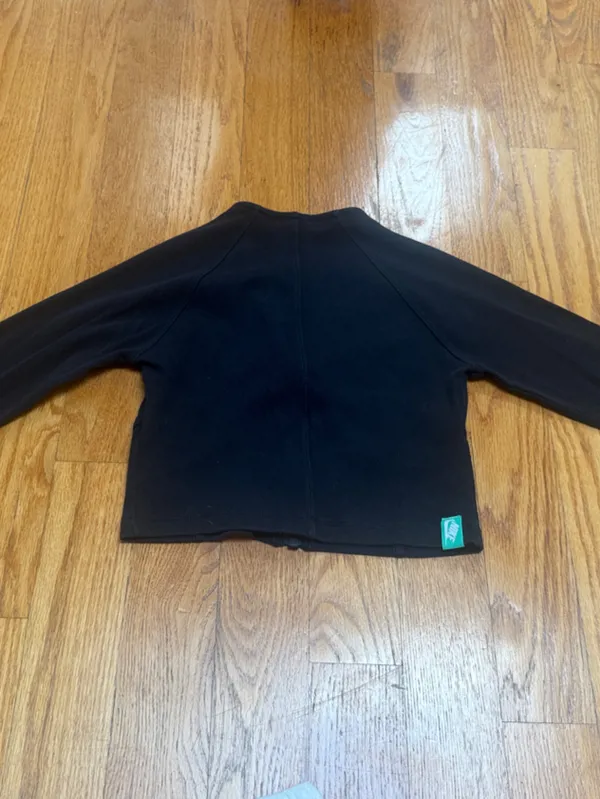 🍎Nike Black Cropped Zip Jacket with Teal Swoosh - Image 5