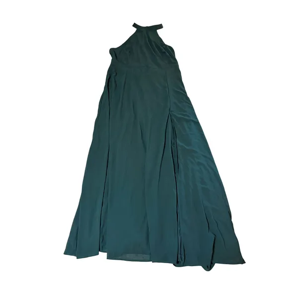 NWOT Lulus Size 1X Confidently Charismatic Emerald Backless Halter Maxi Dress - Image 3