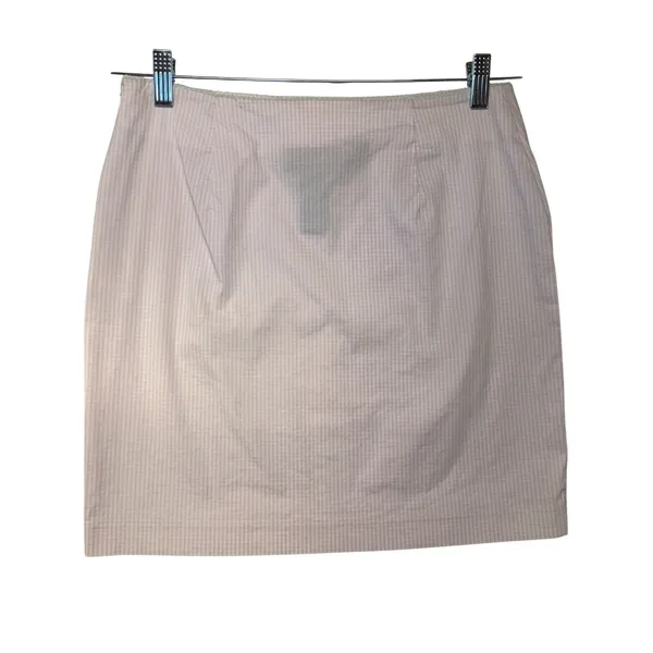 Ralph Lauren Pink White Seersucker Mini Skirt Size 6‎ Preppy Cotton Blend Stripe - Image 5