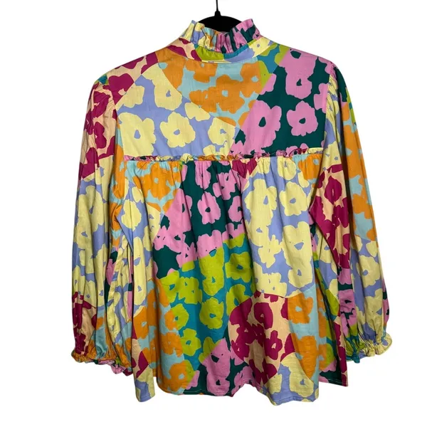 Crosby by Mollie Burch Cotton Floral Blouse Women's Sz. L - Image 5