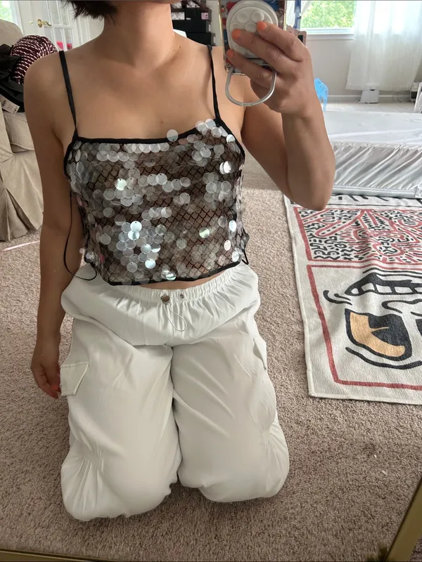 Zara sequin crop top. M - Image 9