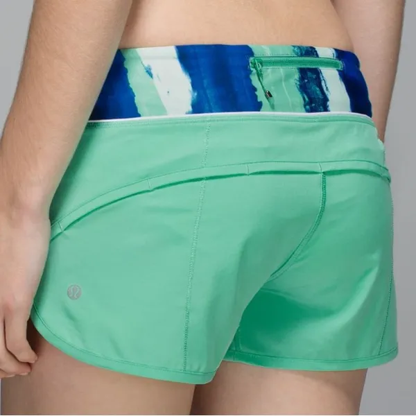 Lululemon Speed‎ Short 4-Way Stretch Menthol / Brush Strokes Harbor Blue 2 - Image 2