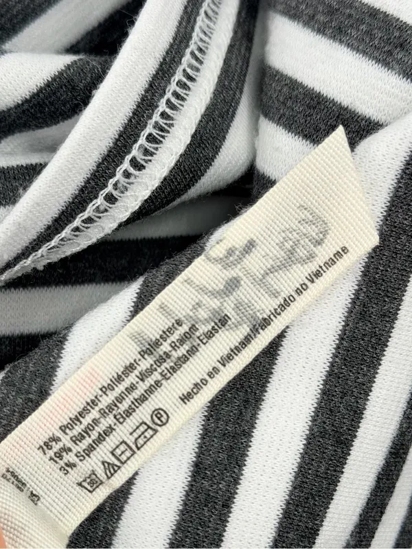 Free People Beach On‎ The Line Ponte Dress Small Gray White Stripe Mini - Image 8