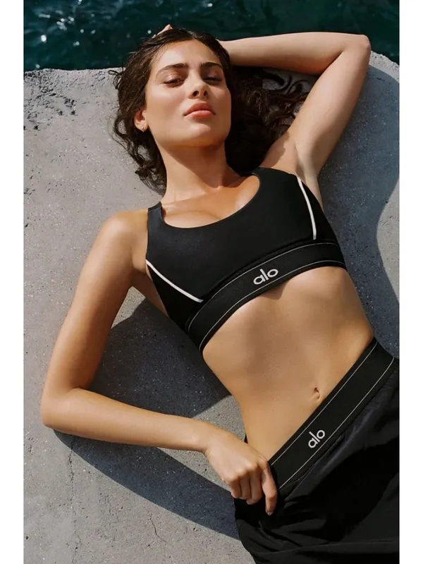 Alo Yoga Suit Up Bra in Black Large New Womens Cropped Tank Top - Image 9