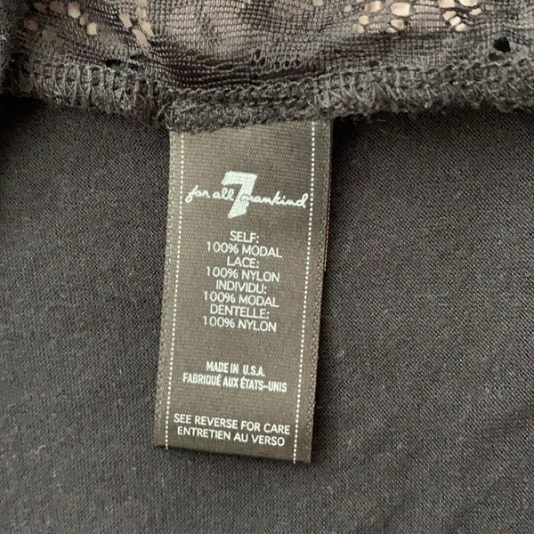 7 For All Mankind Black Sheer Tank Top Lace M - Image 5