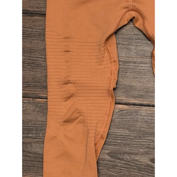 Alphalete High Rise Seamless Butt‎ Scrunch Leggings Burnt Orange Medium Yoga Gym - Image 10