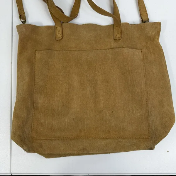 Madewell The Medium‎ Transport Tote Corduroy Suede Edition Crossbody Strap Gold - Image 7