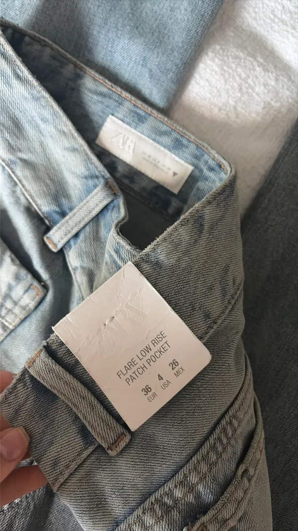 NWT Zara low rise patch pocket flare jeans - Image 3