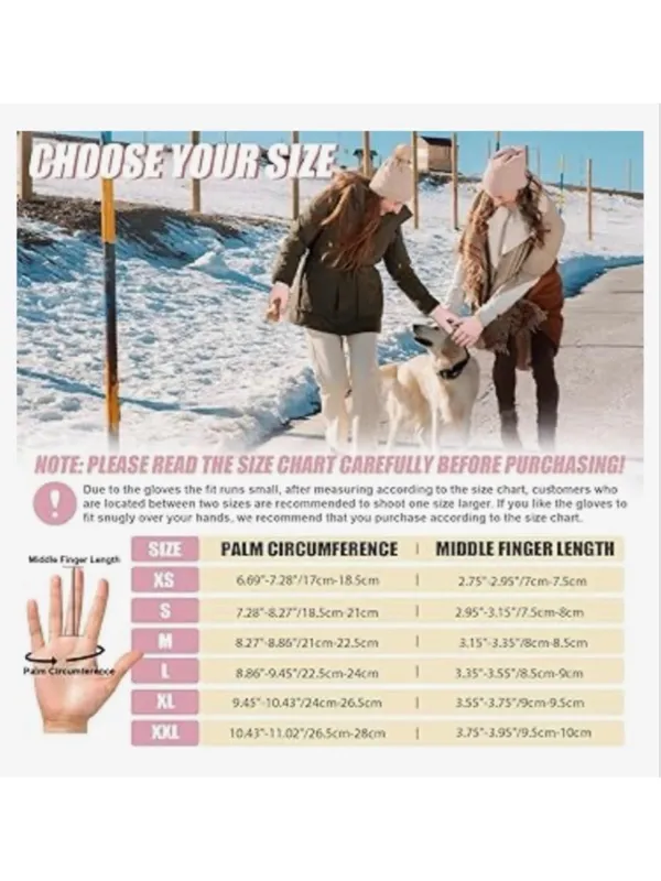 NEW Pixel Panda Winter Gloves Warm Touchscreen Gloves Thermal Large Pink - Image 7