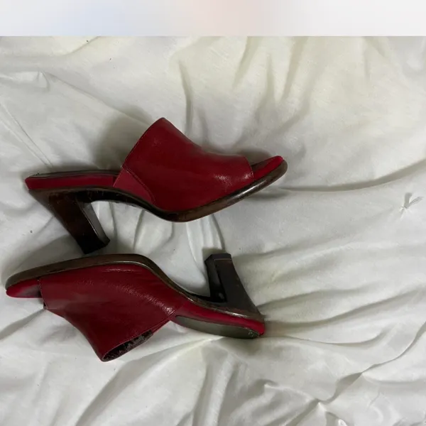 Aerosoles Red leather chunky heel mules - Image 3
