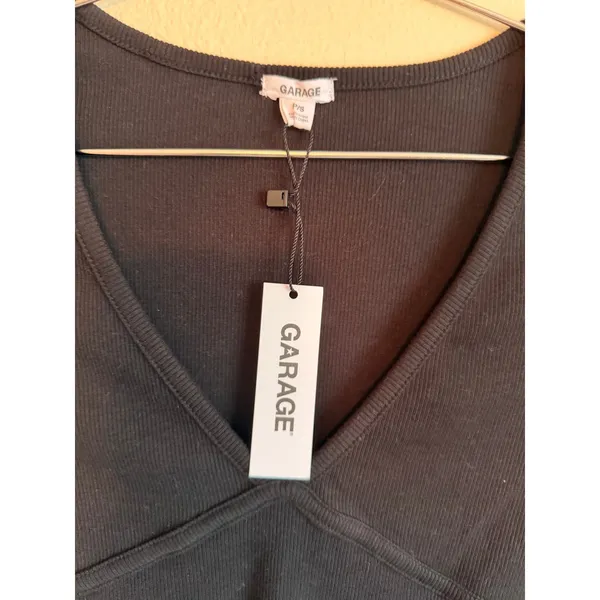 Garage Dress Women S Black Cayla Ribbed V-Neck‎ Bodycon Mini Dress - Image 3