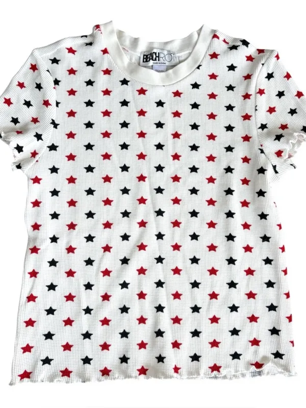 Like New BEACH RIOT Bay Thermal Sleep Set Americana Star Pattern Size Small - Image 3