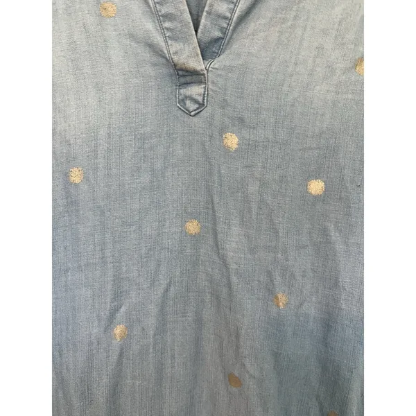 Cloth And Stone Chambray Mini Dress Gold Dotted - Image 5