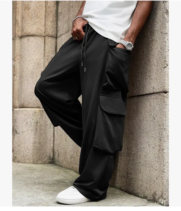 Zaful Men's Flat Pocket, Wide Leg Sweatpant Size M - Image 9