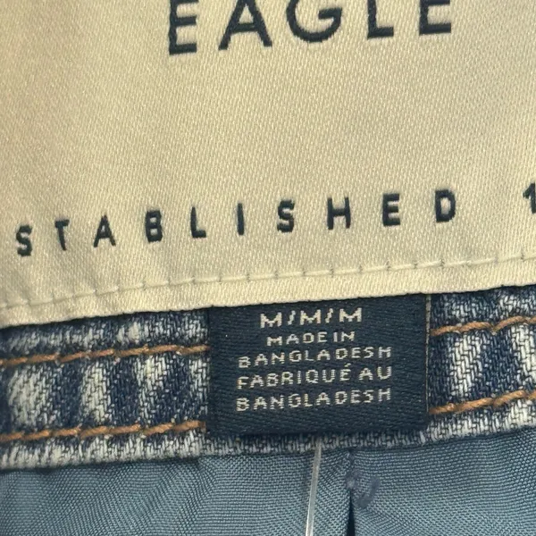 American Eagle Cropped Denim Jacket Women’s Medium Blue Puff Sleeve Button Front NWT - Image 9