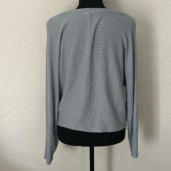 Garage Blue Crew Neck Relaxed Fit Long Sleeve Sweater - Image 4