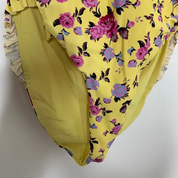 For Love & Lemons Paulina Laced One Piece Swimsuit Womens Yellow XS - Image 10