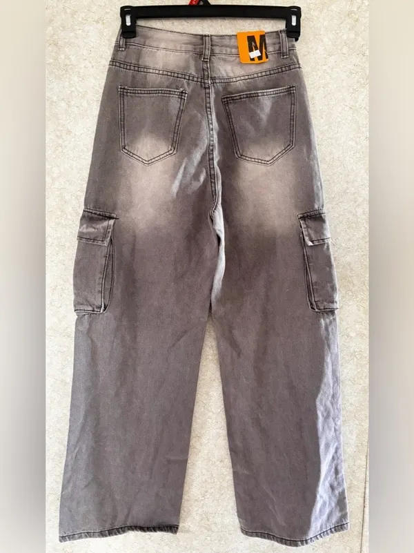 By Corea Washed Gray Cargo Boyfriend Jeans I think it’s a size S - Image 2