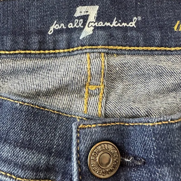Seven For All Mankind The Skinny Jeans Dark Wash Size 28 Mid Rise Stretch‎ - Image 3