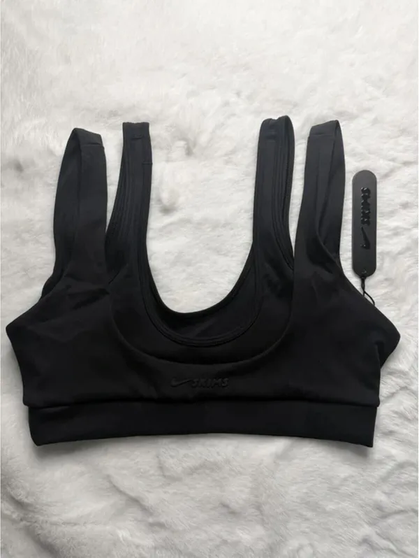 Nike SKIMS Double Strap Scoop Bra Black Small NWT - Image 2